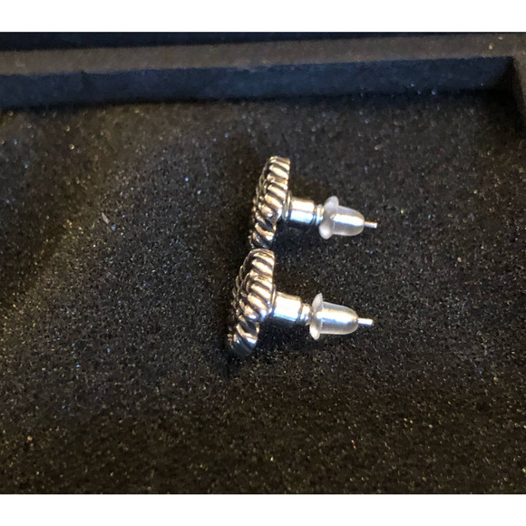 Initial "G" 925 Sterling Silver Studs Fashion Earrings - Picture 3 of 7